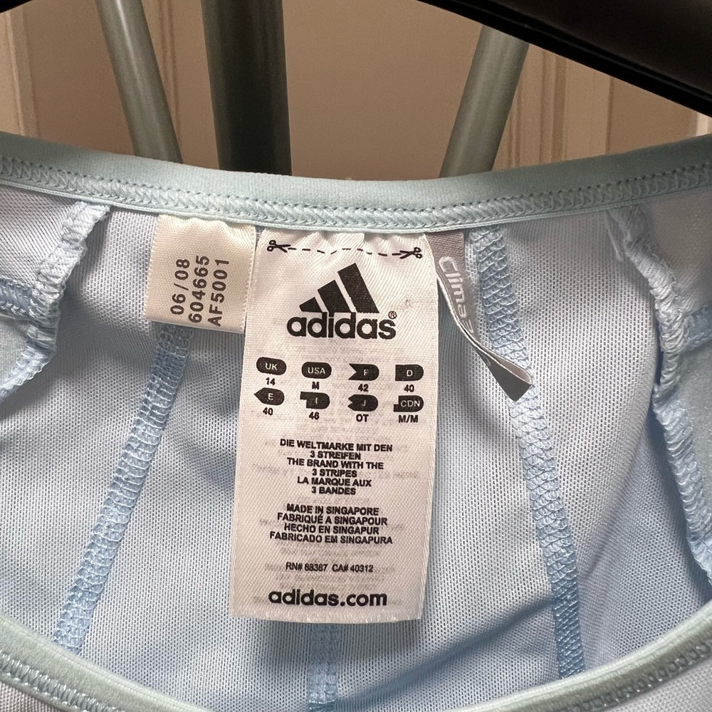 adidas Pale Blue Short Sleeve Performance Tee - Picture 6 of 6